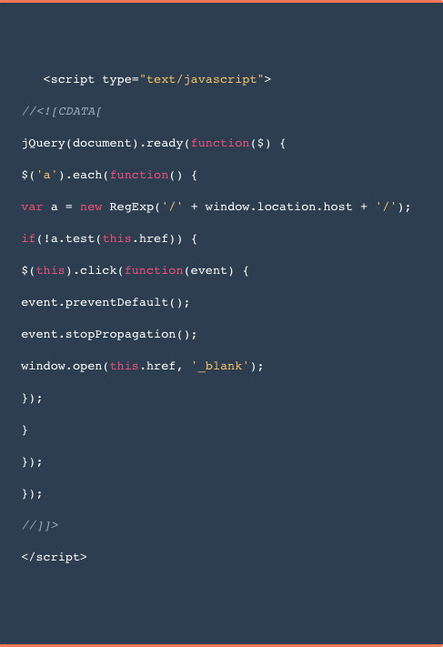 JavaScript code snippet example
