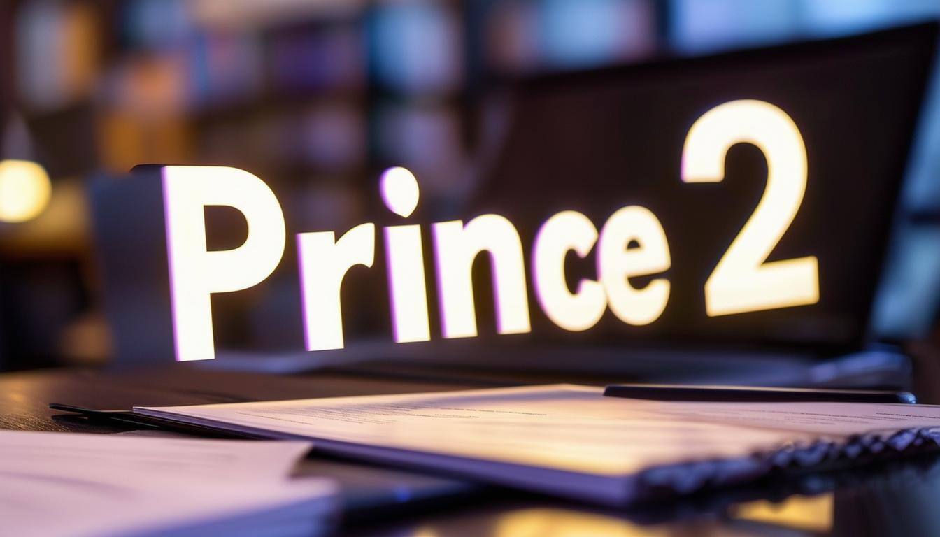 Prince2 text hovering on top of a paper