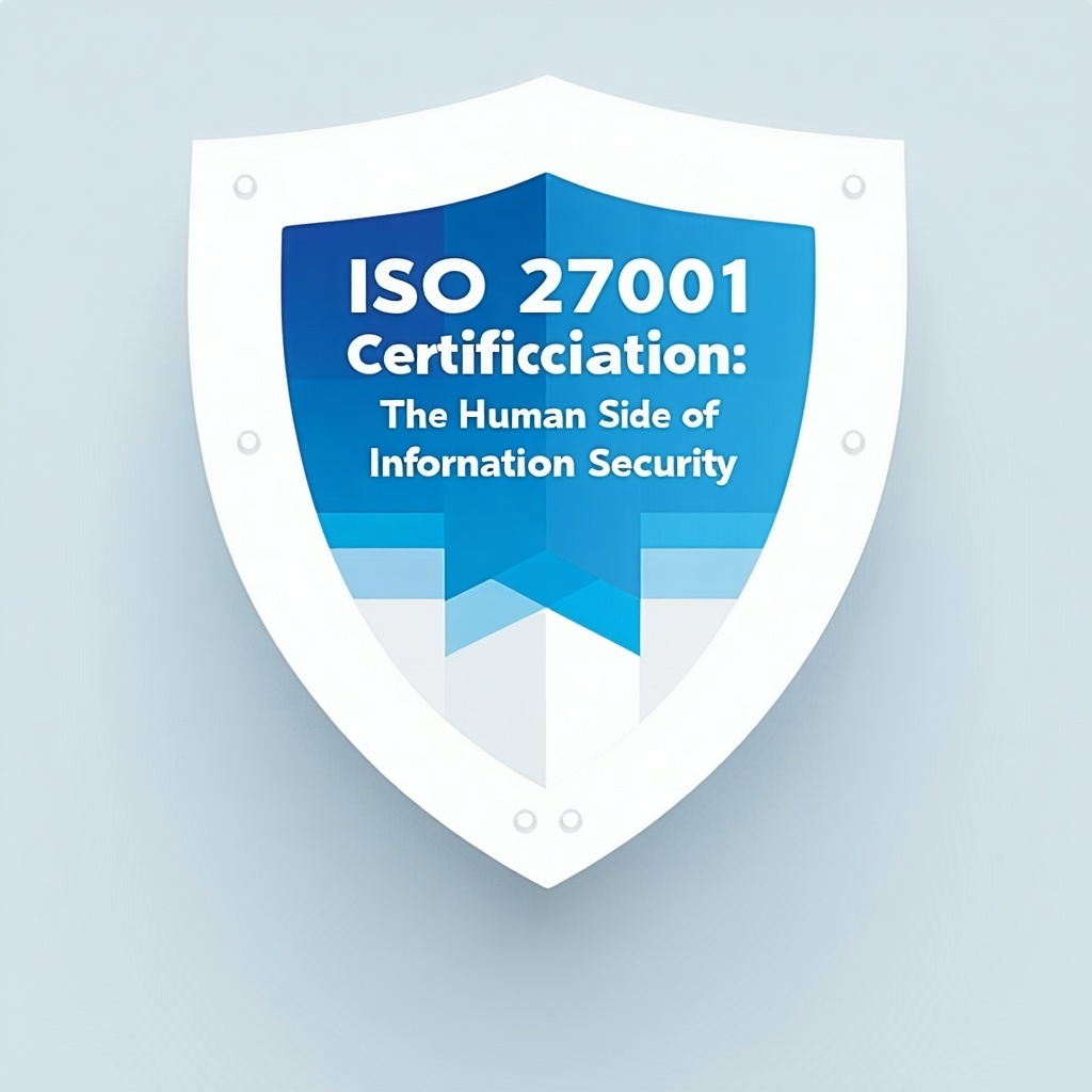 written on Ai backgroung ISO 27001 Certification The Human Side of Information Security