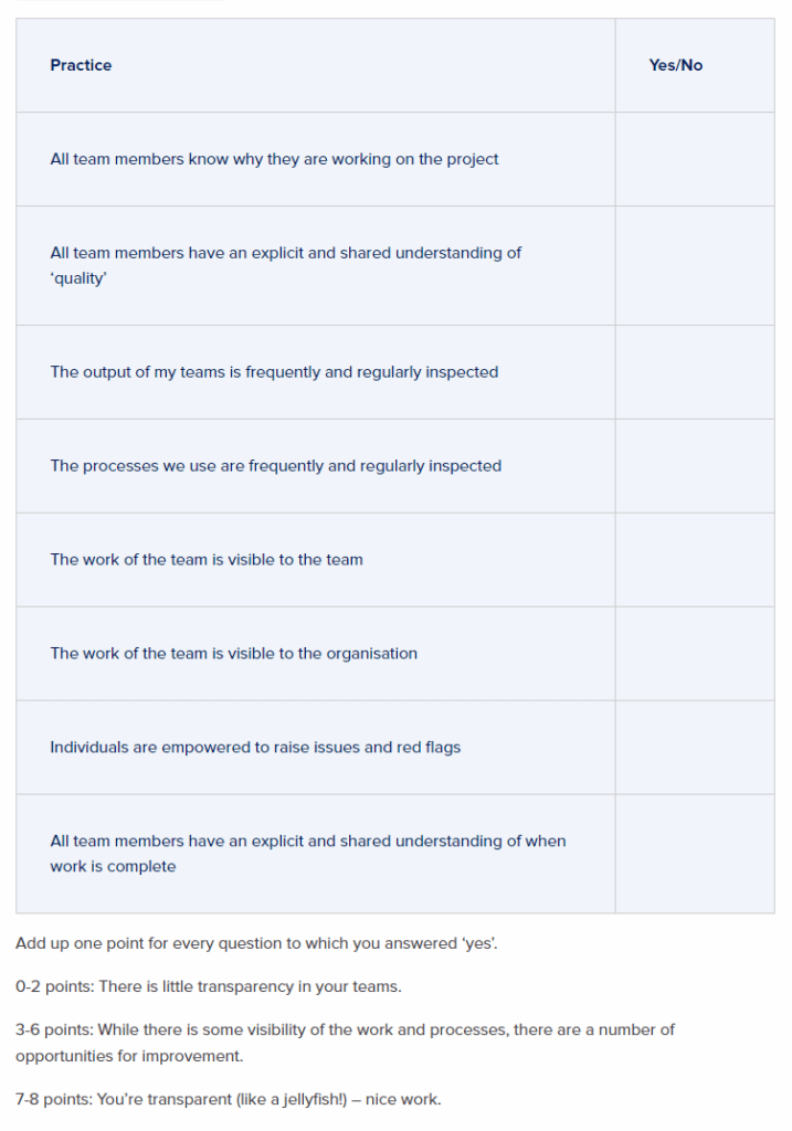 Transparency Evaluation Template