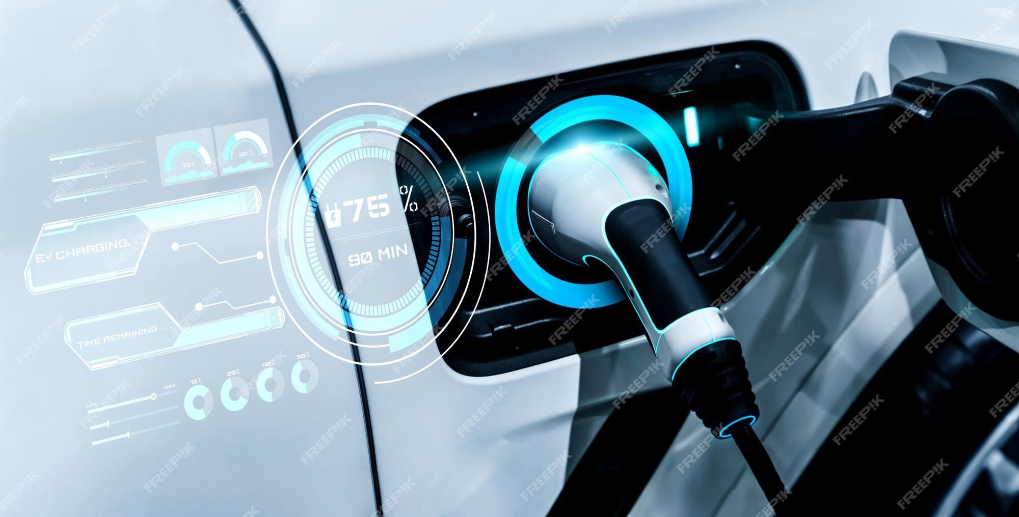 Premium Photo | Ev charging station for electric car in concept of  alternative green energy